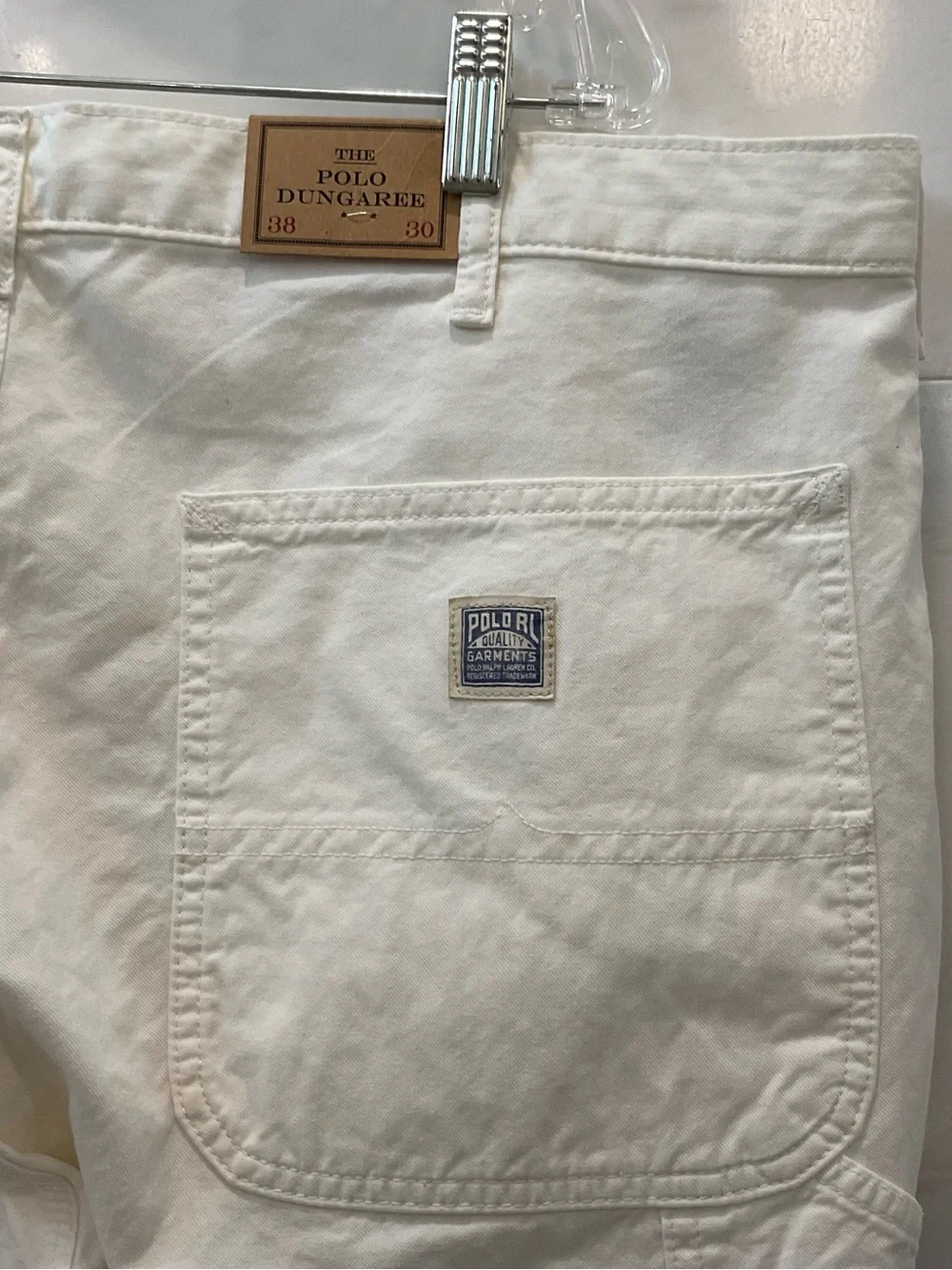 Polo Ralph Lauren Deckwash White Dungaree Fit Twill Carpenter Pants sz 38-30 T73